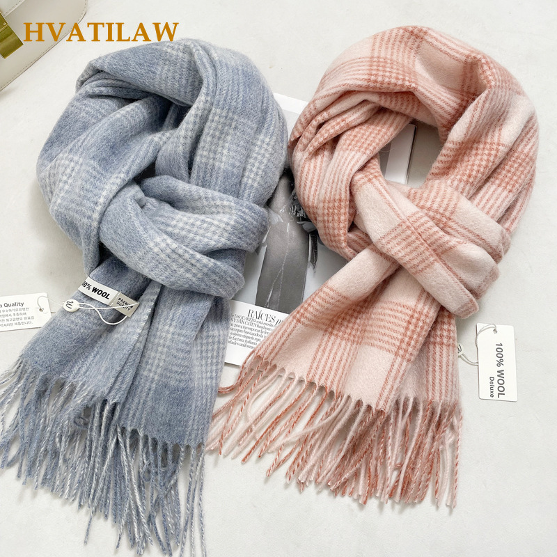 Travel Accessories High End - Bufanda de lana 100% pura, cálida