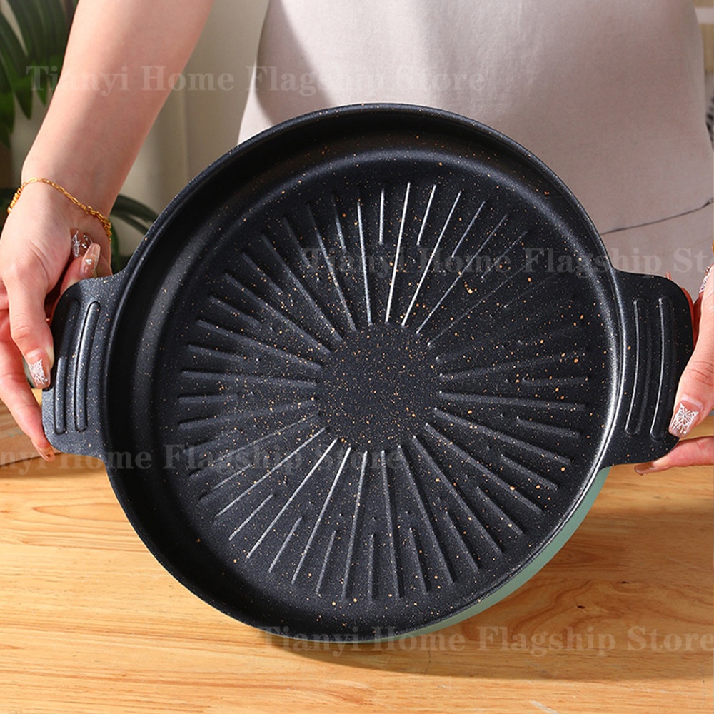 Travel Kitchen Accessories - Plancha Redonda Antiadherente para Asar, Parrilla