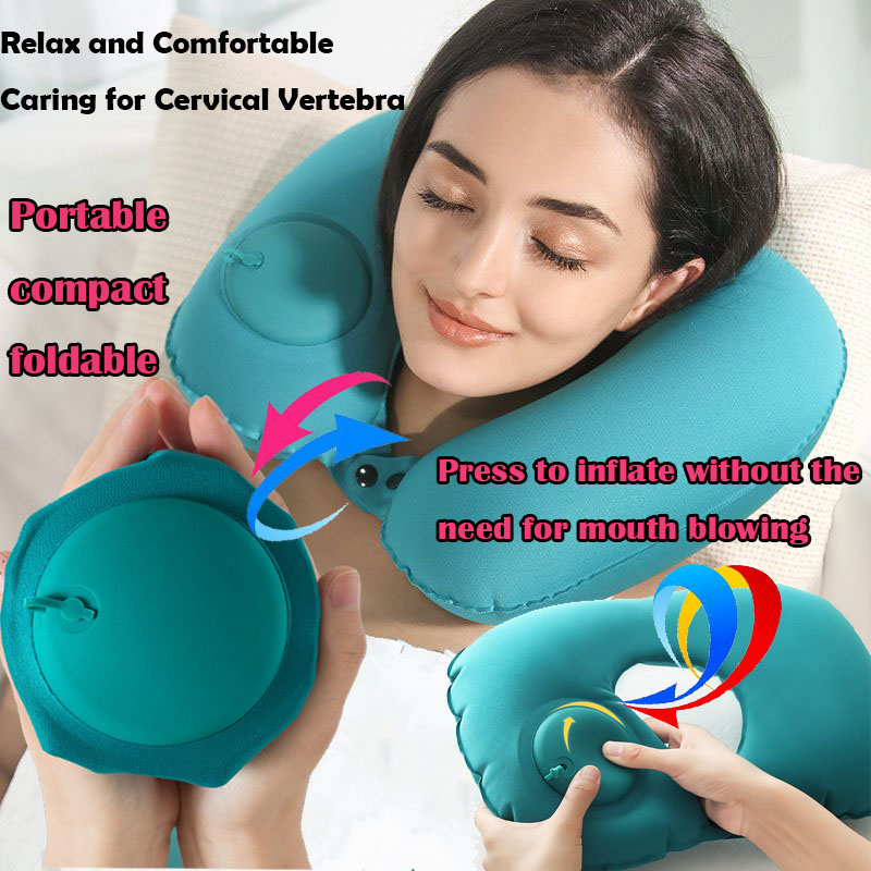 Travel Accessories Pillow - Almohada inflable portátil para el cuello,