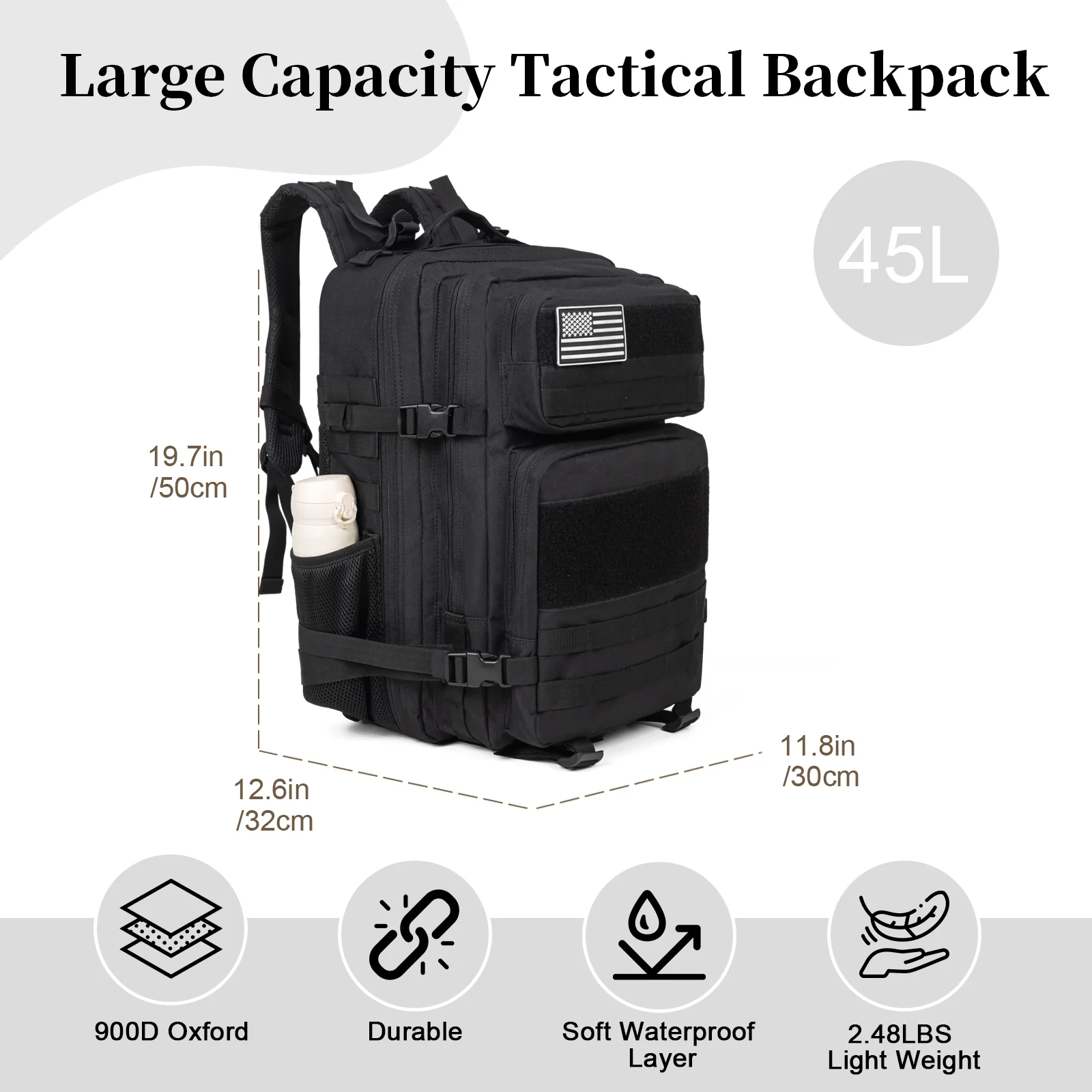 Mochila Táctica Militar de 60L - Travel Accessories For Men reseña y precio